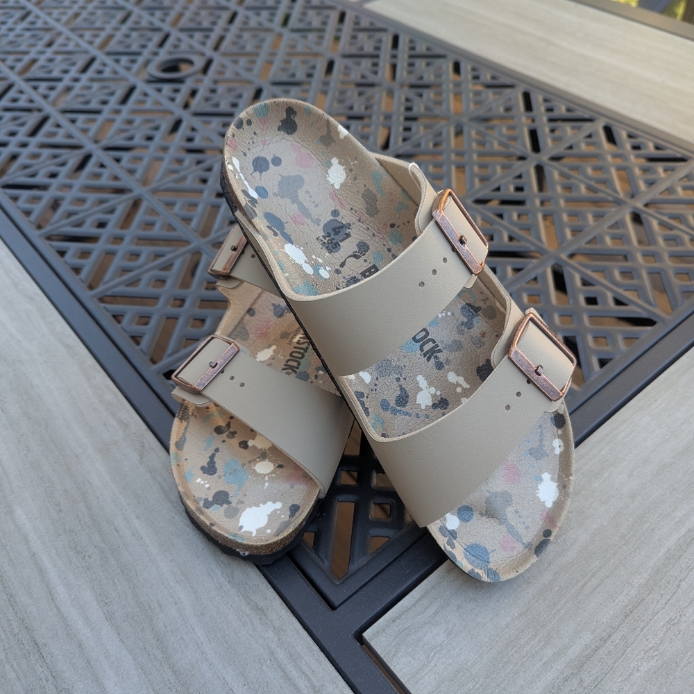 Birkenstock Arizona 41 Vegan Tan Sandcastle Sandals
